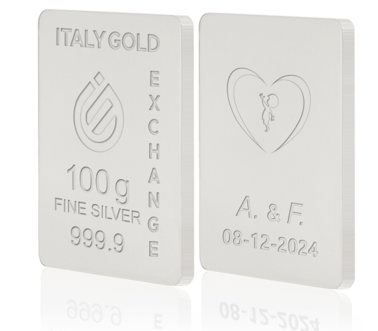 Lingot Argent Pur 100 g. pour Mariage IGE GOLD